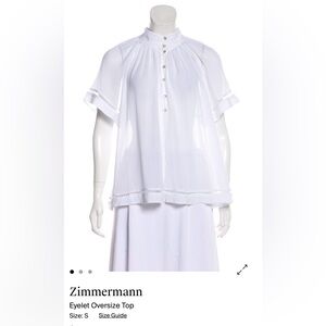 Zimmermann ivory eyelet oversize top